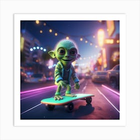 Alien Skate 6 Art Print