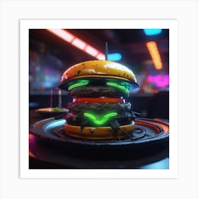 Neon Burger 6 Art Print