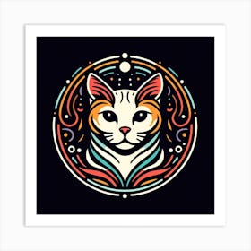 Cat In A Circle 1 Art Print