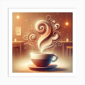 Coffee Cup With Swirls Art Print