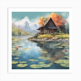 House By The Lake Art Print