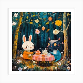 Tea Party In The Woods Art Print