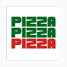 Pizza green and red Art Print