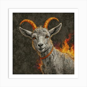 Goat On Fire 5 Art Print