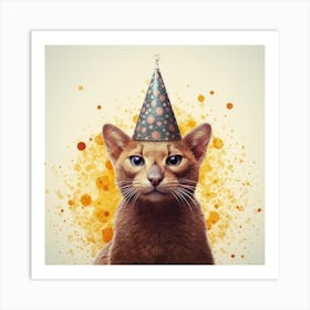 Birthday Cat 3 Art Print