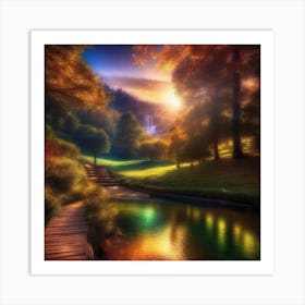 Sunset In The Forest 3 Art Print