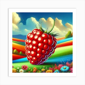 Raspberry In The Field Art Print