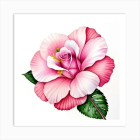 Pink Hibiscus 1 Art Print