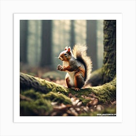 Squirrel In The Forest 250 Art Print