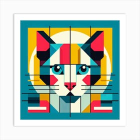 Abstract Cat Canvas Art Art Print