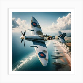 Spitfire In Flight 2 Art Print