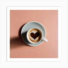 Heart Shaped Coffee Art Print