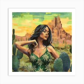 Cactus Girl 1 Art Print