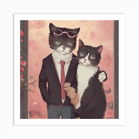 Kiss me Cat Art Print Art Print
