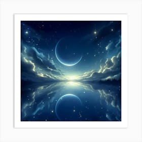 Moon And Stars 3 Art Print