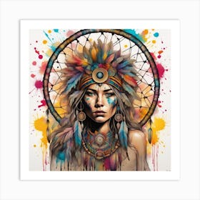 Native amercian dream catcher Art Print