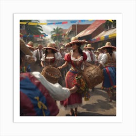 Street Scene In Mexico 1 Art Print