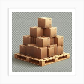 Stack Of Boxes On Pallet Art Print