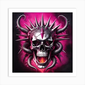 Skull With Spikes Art Print