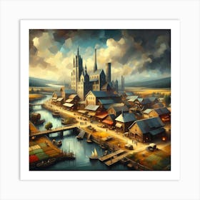 City By The Water Art Print