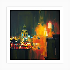 City Lights At Night Art Print