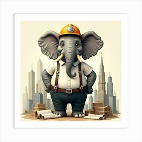 Flux Dev A Detailed Illustration Of An Anthropomorphic Elephan 3 Art Print