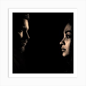 Portrait Of A Man And Woman Art Print