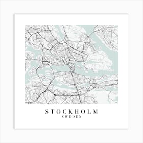 Stockholm Sweden Street Map Minimal Color Square Art Print
