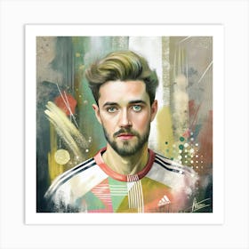 Portrait Of A Soccer Player Art Print