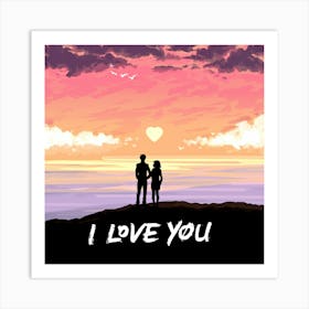 I Love You 2 Art Print