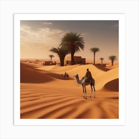 Camels In The Desert 4 Art Print