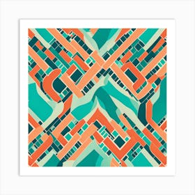 Abstract Pattern Art Inspired By The Dynamic Spirit Of Miami's Streets, Miami murals abstract art, 105 Art Print