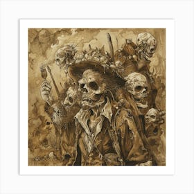 Skeletons 3 Art Print