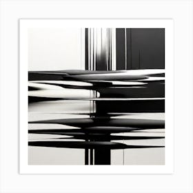 Abstract Black And White Painting Art Print