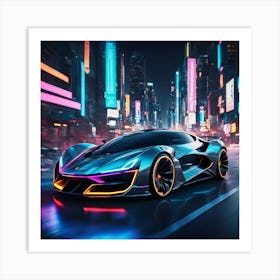 Futuristic Sports Car 2 Art Print