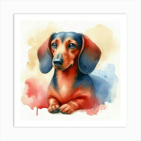 Watercolor Dachshund 2 Art Print