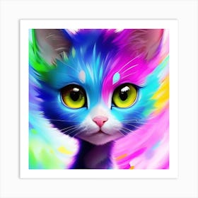 Colorful Cat Art Print