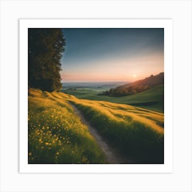 Sunset In The Meadow 4 Art Print