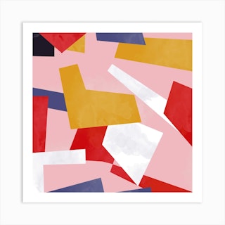 Modern Geometric Polygons Square Art Print