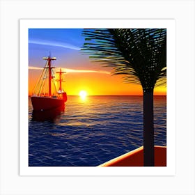 Sunset On The Sea 1 Art Print