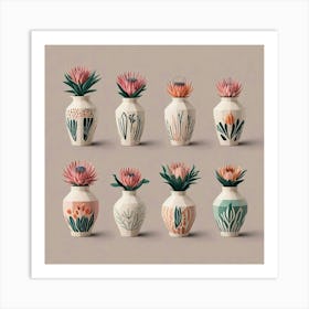 Vases With Flowers Art Print