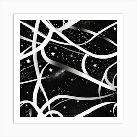 Black And White Stars Art Print