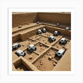 Robots In The Desert 3 Art Print