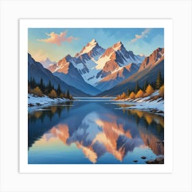 Reflections In A Lake Paintings Art Print Art Print