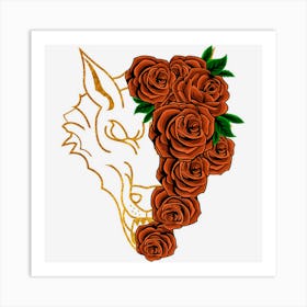 Wolf Roses Easy Clever Halloween Costume Mexicano Rose Art Print