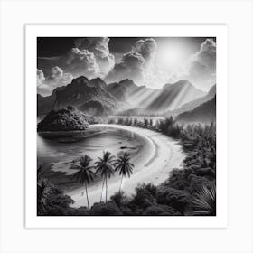 Black And White Landscape 2 Art Print