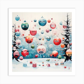 Monsters In The Snow Art Print