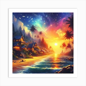 Beachside Village 15 Art Print