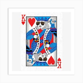 The Cool King Of Hearts Funny Poker Night Art Print