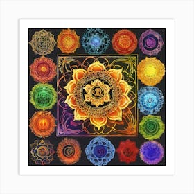 Set Of Chakras Art Print